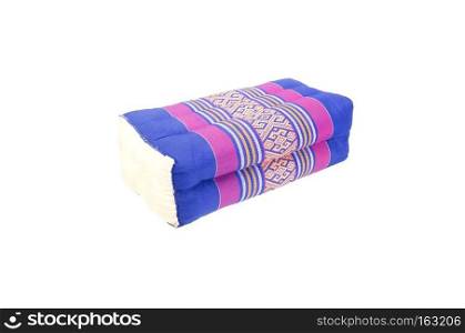 Rectangle pillow Thai style on white background with clipping path