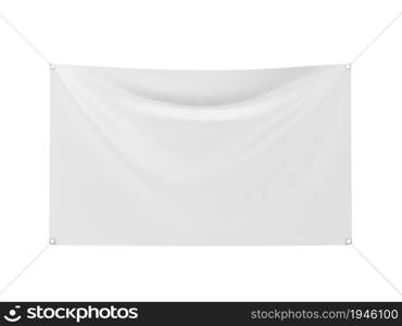 Rectangle vinyl banner mockup. 3d illustration isolated on white background. Banner for your ad