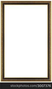 Rectangular gilded wooden Frame Isolated on white background