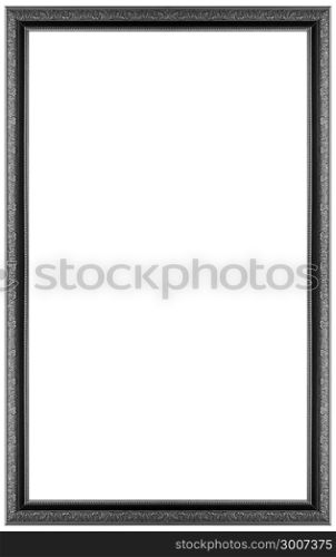 Rectangular silver plated wooden frame Isolated on white background