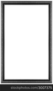 Rectangular silver plated wooden frame Isolated on white background