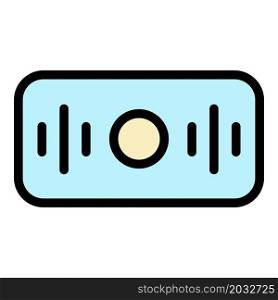 Rectangular smart speaker icon. Outline rectangular smart speaker vector icon color flat isolated. Rectangular smart speaker icon color outline vector
