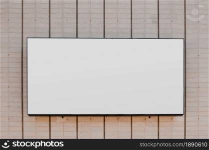 rectangular white blank billboard striped wall . Resolution and high quality beautiful photo. rectangular white blank billboard striped wall . High quality and resolution beautiful photo concept