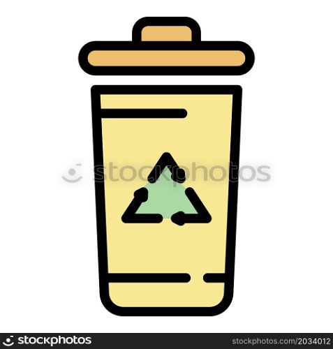 Recyclable container icon. Outline recyclable container vector icon color flat isolated. Recyclable container icon color outline vector