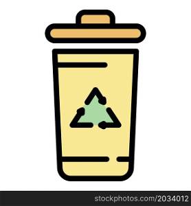 Recyclable container icon. Outline recyclable container vector icon color flat isolated. Recyclable container icon color outline vector