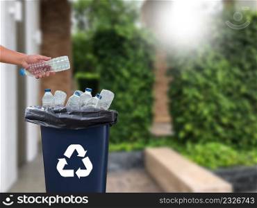 Recyclable garbage consisting glass Savings plastic Plastic Environment Reduce Junk