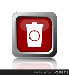 Recycle bin icon. Internet button on white background