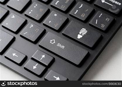 Recycle icon on computer keyboard for green and eco concept