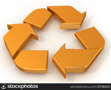 Recycle sign. 3d