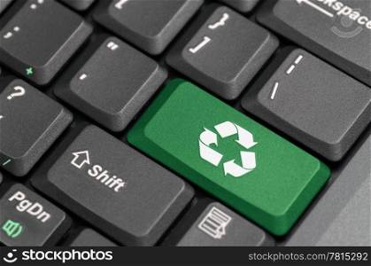 Recycle sign on a laptop