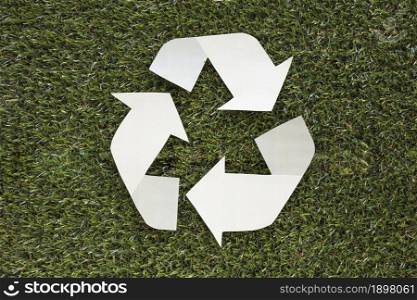 recycle symbol grass. Resolution and high quality beautiful photo. recycle symbol grass. High quality beautiful photo concept