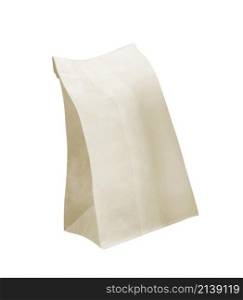 recycle white paper bag isolated on white. recycle white paper bag