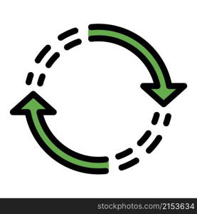 Recycling arrows icon. Outline recycling arrows vector icon color flat isolated. Recycling arrows icon color outline vector