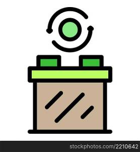 Recycling batteries icon. Outline recycling batteries vector icon color flat isolated. Recycling batteries icon color outline vector