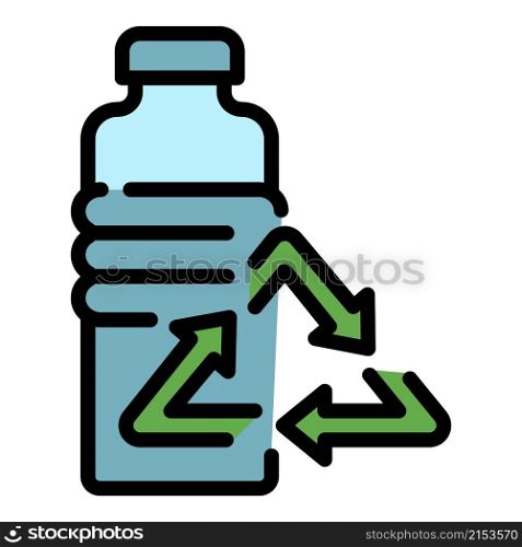 Recycling bottle icon. Outline recycling bottle vector icon color flat isolated. Recycling bottle icon color outline vector