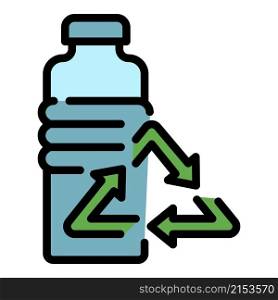 Recycling bottle icon. Outline recycling bottle vector icon color flat isolated. Recycling bottle icon color outline vector
