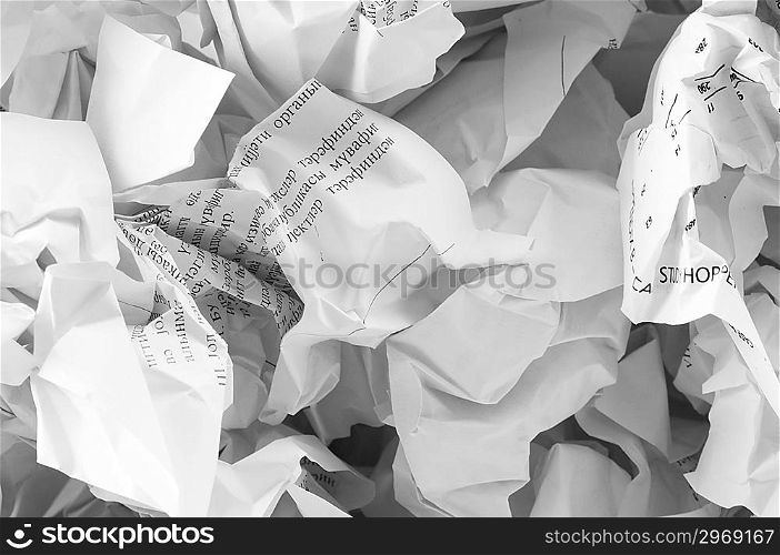 Recycling concept with lots of waster paper