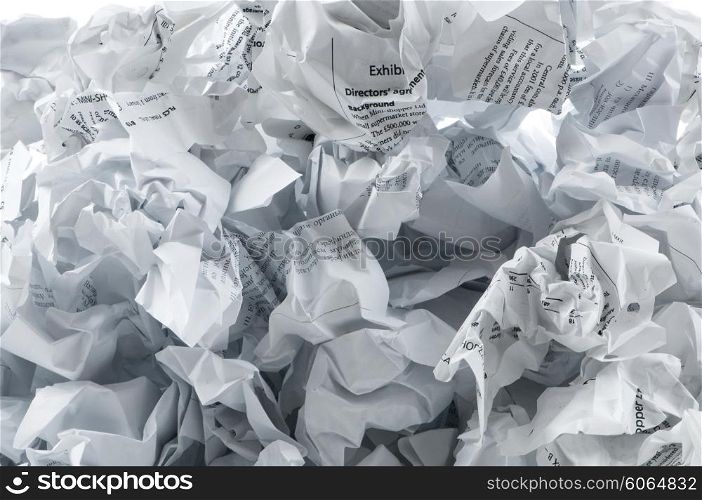 Recycling concept with lots of waster paper