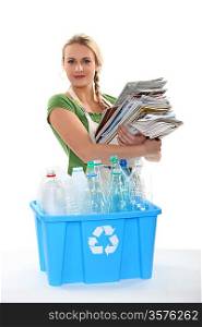 Recycling paper and plastic bottles