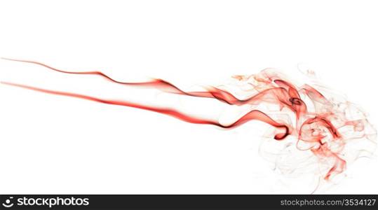 red abstract smoke pattern on a white background