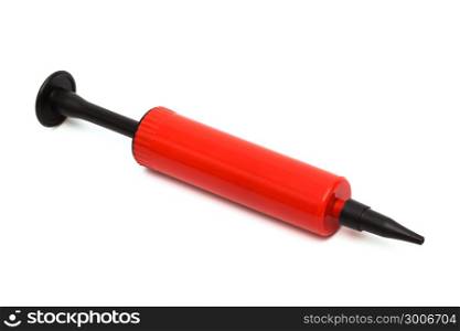 red air pump on a white background