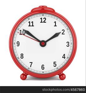 red alarm clock isolated on white background. 3d illustration