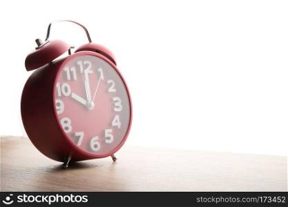 Red alarm clock isolated on white background. Business time conc. Red alarm clock isolated on white background. Business time concept.