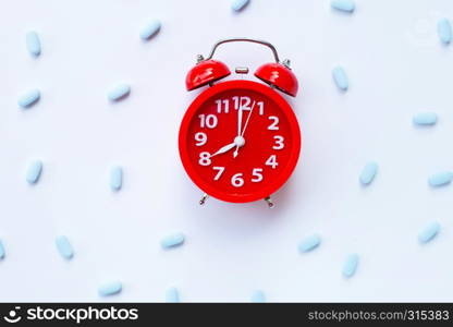 "Red alarm clock ring with "PrEP" ( Pre-Exposure Prophylaxis). used to prevent HIV."