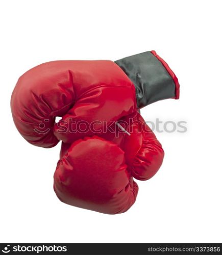 Red and black boxe gloves isolated over white background