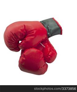 Red and black boxe gloves isolated over white background