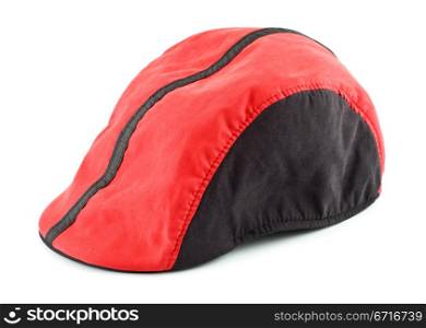 red and black cap isolated on white