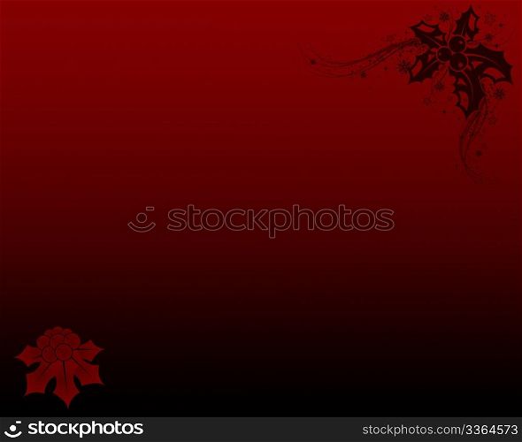 Red and Black Gradient Christmas card with open copy area for message (printed or electronic)