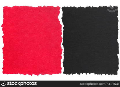 Red and black torn paper