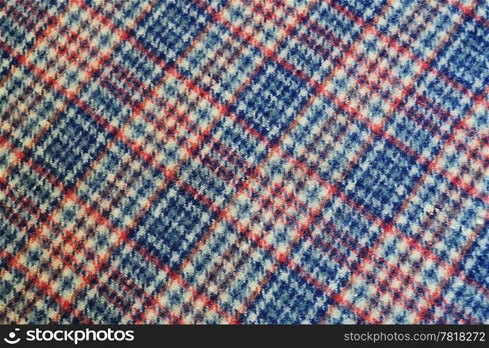 Red and blue checkered plaid cloth