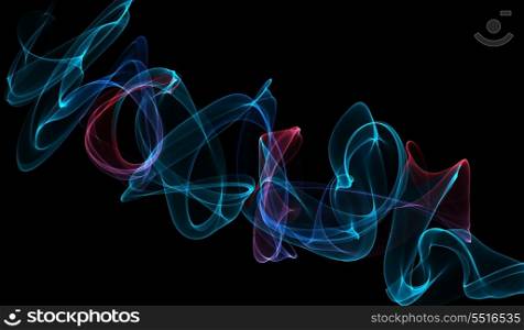 Red and blue smoke on a black wallpaper backdrop