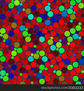 red and colorful fabric dots