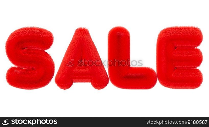 Red and fluffy SALE text isolated on white background. Cut out element, 3D letters. Special offer, good price, deal, shopping time. Black friday sale. Discount. 3d rendering. Red and fluffy SALE text isolated on white background. Cut out element, 3D letters. Special offer, good price, deal, shopping time. Black friday sale. Discount. 3d rendering.