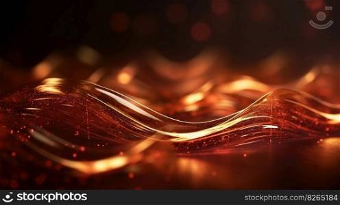 Red and Gold Bokeh Shiny Abstract Background. Generative AI