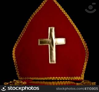 Red and gold mitre