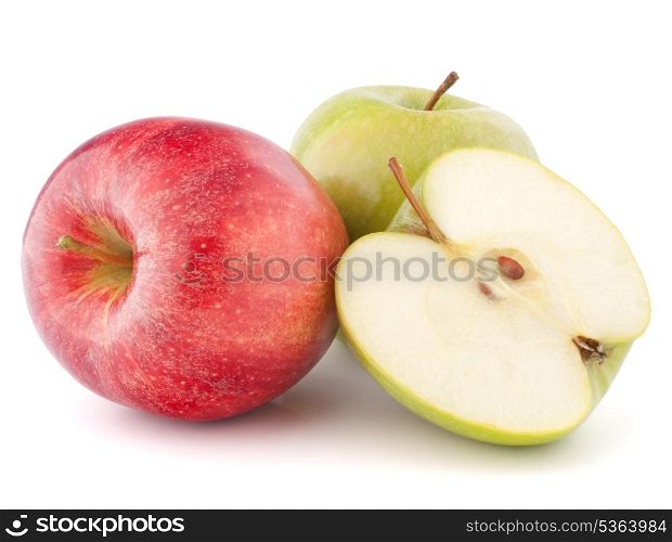 Red and green apple isolated on white background cutout