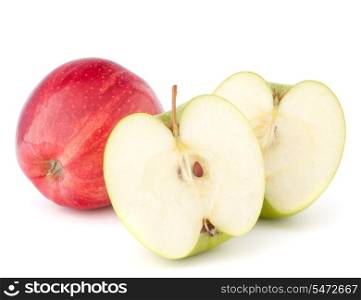 Red and green apple isolated on white background cutout