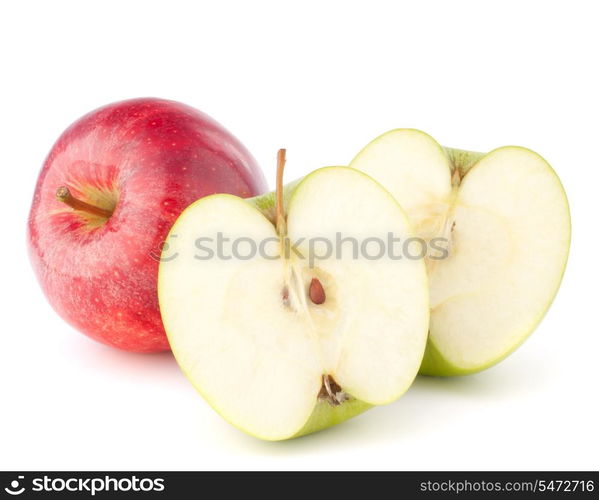 Red and green apple isolated on white background cutout