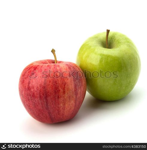 red and green apples isolated on white background