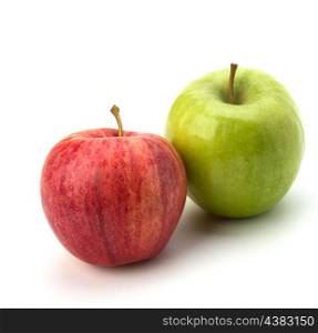 red and green apples isolated on white background