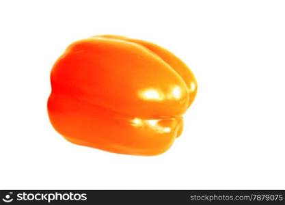 Red and orange sweet pepper isolated on white background