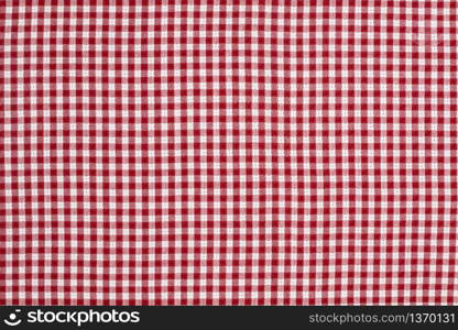 Red and White Checkered Picnic Blanket Tablecloth Detail. Red and White Gingham Checkered Picnic Blanket Tablecloth Detail