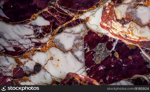 Red and white marble with golden veins background. Generative AI.. Red and white marble with golden veins background. Generative AI