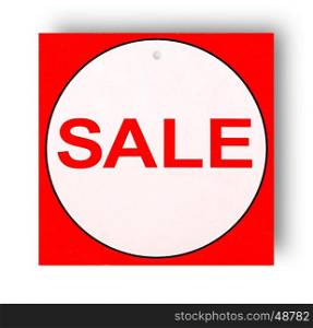 Red and white Sale sign isolated on white background