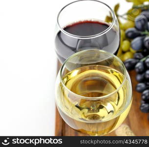 Red And White Wine Glasses with Grape