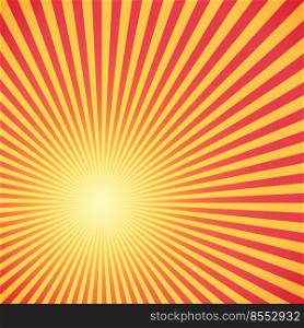 Red and yellow sunburst circle and background pattern